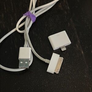 Apple White Lightning & 30-Pin Charging Cable with USB